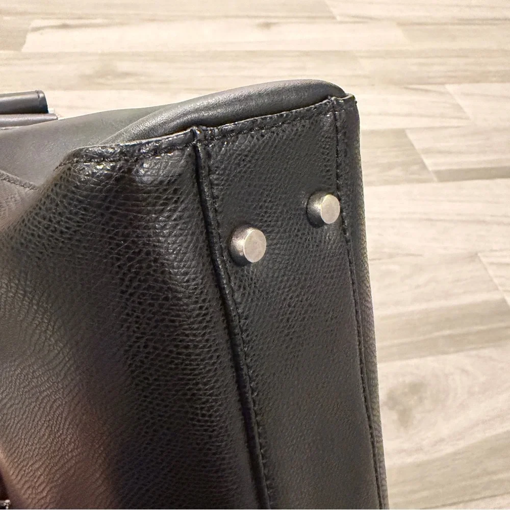 Paul Smith Black Pebbled Leather Slim Folio Briefcase Laptop Bag